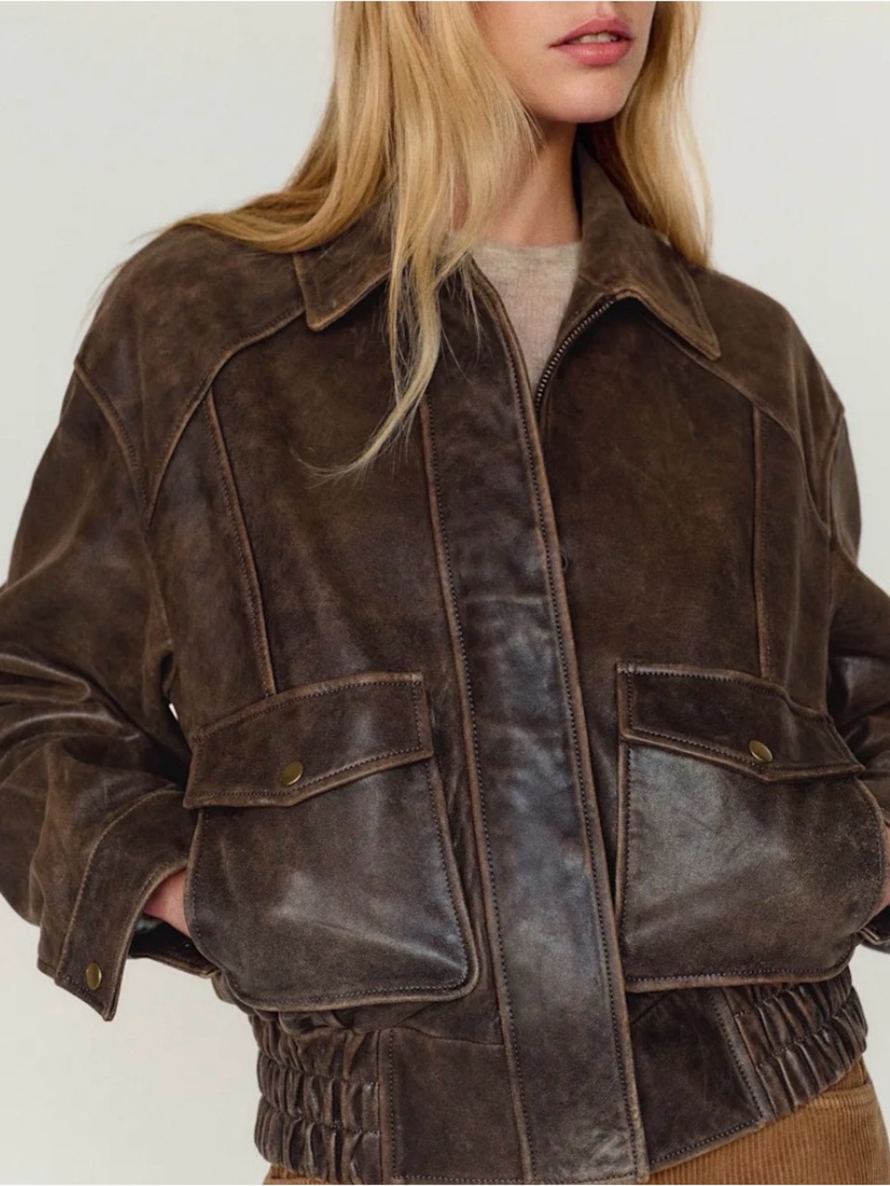Reformation Veda Daphne Leather Bomber Jacket NEW NWT